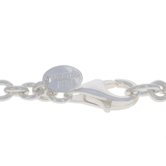 RLM Studio Circular Disk Hammered Pendant Necklace Sterling Silver 925 Cut Out - Picture 4 of 6